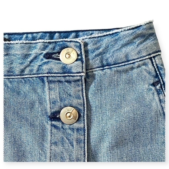 NWT 3x1 NYC Asymmetrical fringe button down denim skirt size S - Picture 5 of 13